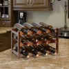 IWNTWY Wine Rack, 12 Bottles 3-Tier Free Standing Wine Racks,