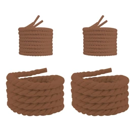 NDTEZUGT 13/32''(1cm) Thick Rope Shoe Laces Strings for Shoes, Round Cotton Chunky Shoelaces Replacement Laces for Sneakers (Brown-02, 47''/120cm)