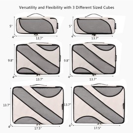 BAGAIL 6 Set Packing Cubes,Travel Luggage Packing Organizers(6Set Beige)