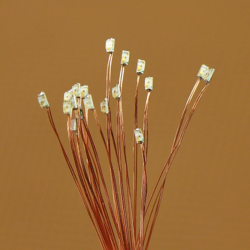 20pcs Pre-Wired Micro 0.1mm Copper Wired SMD LED 0603 C0603W-20