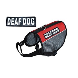 Deaf Dog Service Dog mesh Vest Harness Cool Comfort. Purchase Comes with 2 Reflective Deaf Dog Removable Patches. Please Measure Your Dog Before Ordering