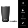 S'well Stainless Steel Tumbler with Slide-Open Lid, 18oz, Onyx, Triple