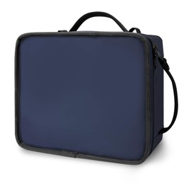 Linkidea Large Capacity Insulated 12 Can Lunch Cooler, Hard Shell Molded Bottom, Water-Resistant Exterior, Day Trip Lunch Box, Reusable Lightweight Cooler Bag (Navy Blue)