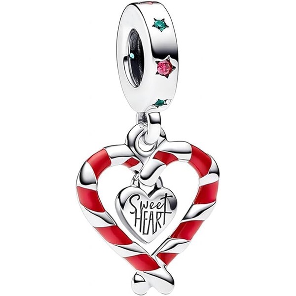 PHCLASY Heart Family Charm Pendant Christmas Bead Charms 925 Sterling