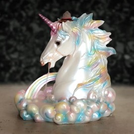 Puckator Rainbow Unicorn Backflow Incense Burner - Home Zen Meditation Decor Accessories - Incense Waterfall Cone Burner - Spiritual Feng Shui Gothic Goth Relaxation Gifts Gift - Desk Ornaments