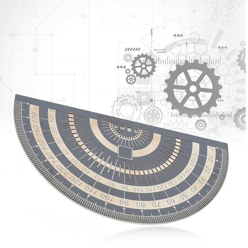 Protractor Angle Measuring Tool Electroplated Black Stainless Steel Woodworking Ruler