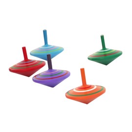 Totority 5 Pack Wooden Spinning Top Toys for Kids Educational Kids Top Toy Set Random Color