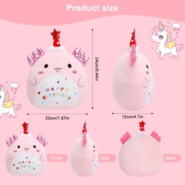 VOSSOT 20 cm Birthday Toothless Cuddly Toy Dog, Cute Mini Plush Toy, Plush Toy Cuddly Toys for Children, Baby & Girls, Birthday Gift for Girls for Children's Room, Birthday, Travel