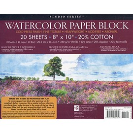 Studio Series Watercolor Block - 8 x 10 inches (250 GSM, 90LB, COLD PRESS)