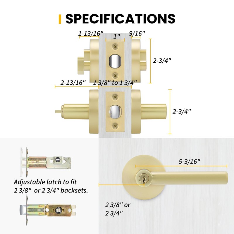 goldenwarm Exterior Deadbolt and Keyed Entry Door Handle Set, Heavy