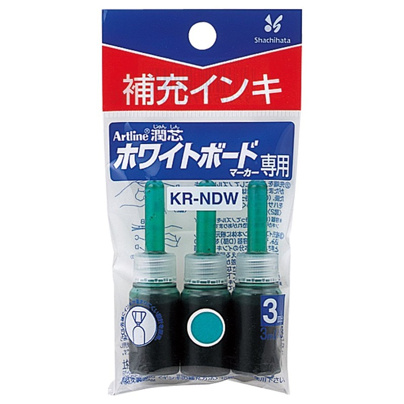 Shachihata Jun Lead Dry Erase Marker, Refill Ink, Green KR-NDW