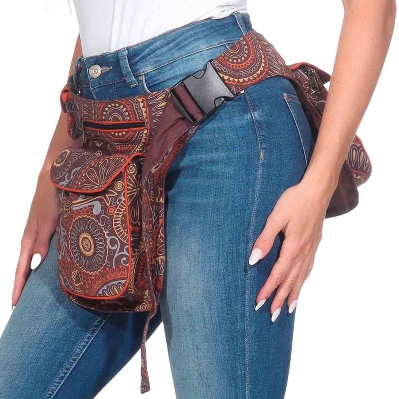 Kunst und Magie Mandala Pattern Double Waist Bag Festival Waist