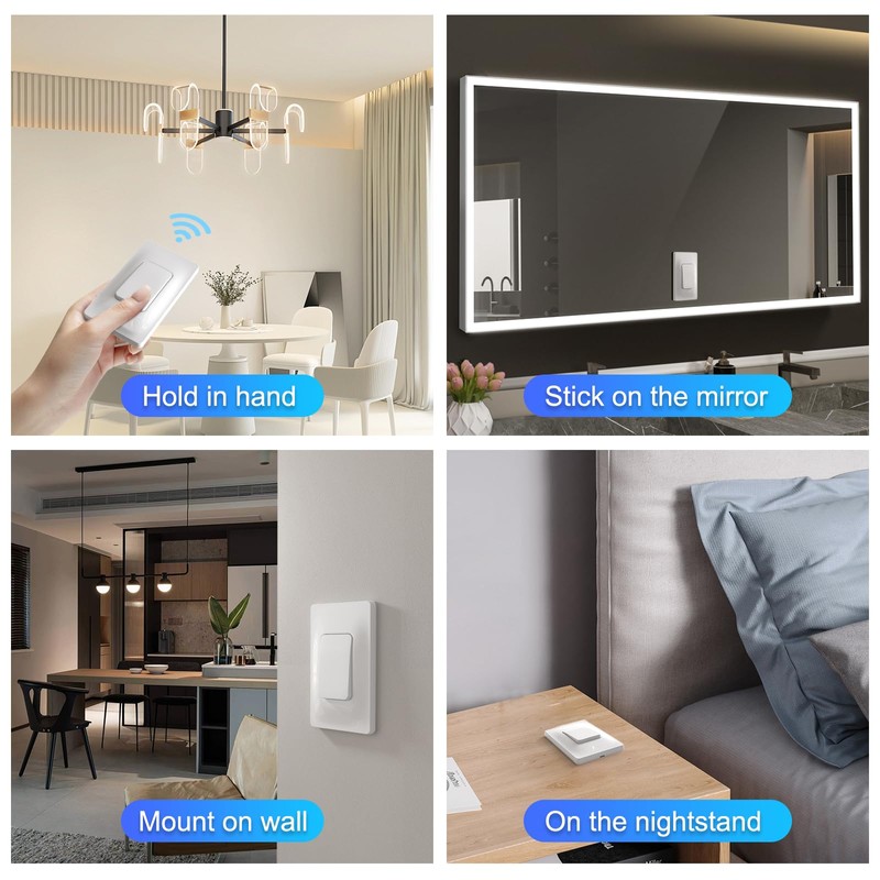 Thinkbee Self-Powered Wireless Light Switch and Receiver Kit, Kinetic Remote