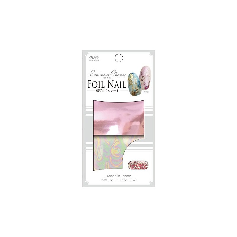 BN Foil Nail Stickers FIL-01, 3 Sheets of Each Color