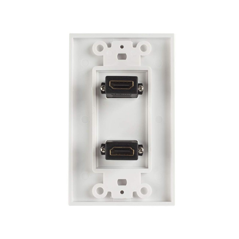 TENINYU Dual HDMI Wall Plate (2 Port) - 4K UHD,