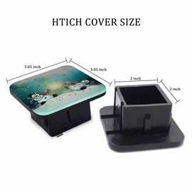 Beabes Snowman Trailer Hitch Plug Cover Funny Snowman Christmas Cracker Rubber Receiver Hitch Cover Protects Hitch Tube Tow Hitch Accessories for 2 Inch Receivers