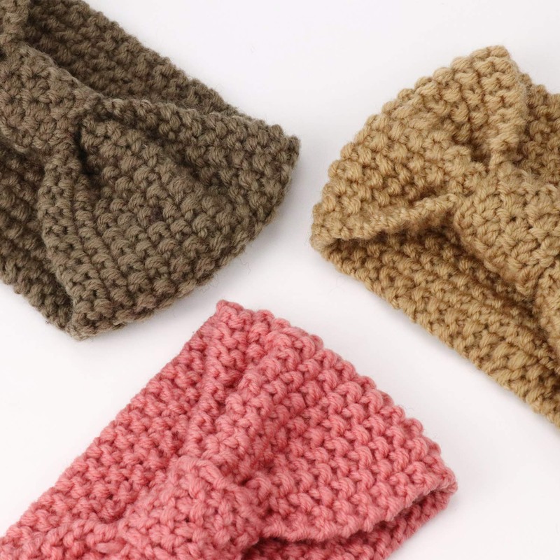 DRESHOW Pack of 6 Women's Winter Crochet Headbands, Knitted Headband,