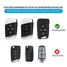 T-carbon Car Key Fob Cover, Key Case Compatible with VW, Car Key Case Compatible with Tiguan (2022-2024), Carbon Fibre Key Case Compatible with Atlas Cross Sport (2020-2024), Black