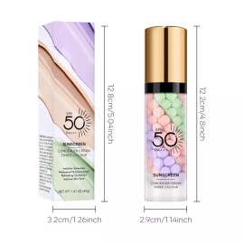 Freeorr 3 in 1 컬러 코렉팅 메이크업 프라이머 페이셜 세럼 SPF 50 PA 자외선 차단제 솔레이션 크림 오일 컨트롤 3 in 1 Color Correcting Makeup Primer Facial Serum SPF 50 PA Sunscreen Solution Cream Oil Control [A]