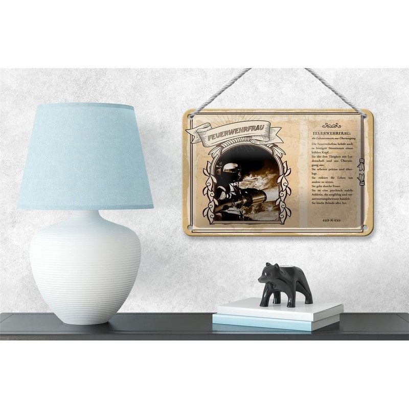FEMER Tin Sign 18 x 12 cm Fireman Life Saver
