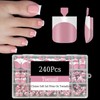 Dsixnails 240 uñas postizas cuadradas cortas y rosas para mujer