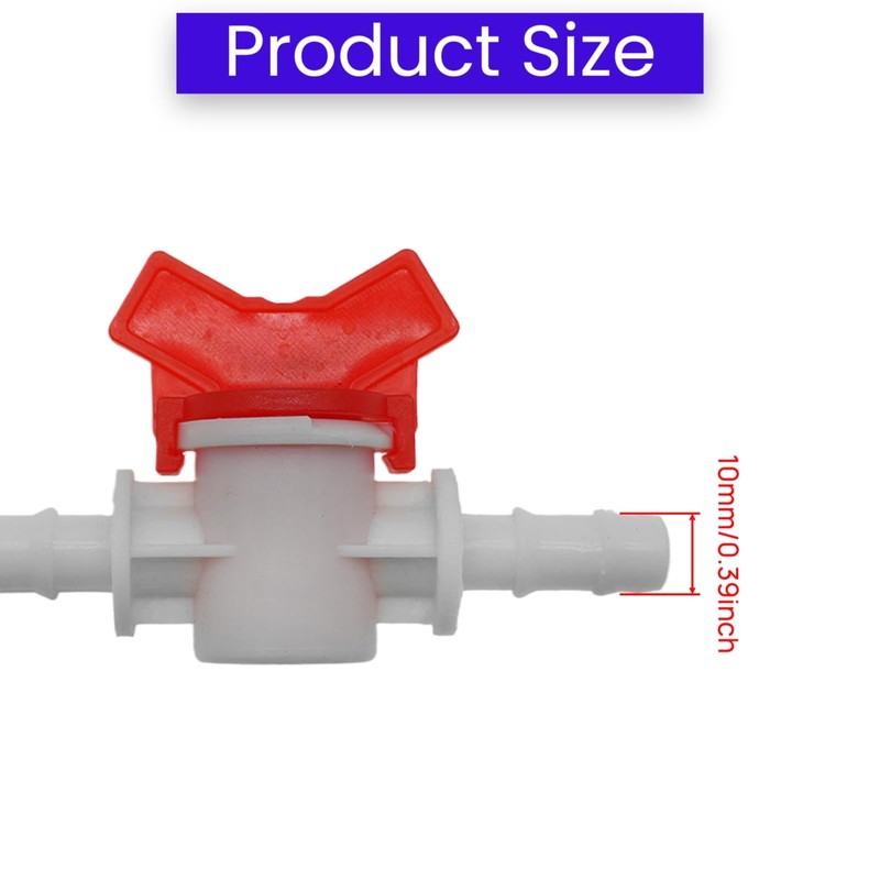 HLGHLG Premium 2-Pack 3/8-Inch ID Barbed Ball Valve In-Line Shut-Off