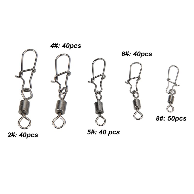 Juego de Broches Giratorios de Pesca de 210 Uds., Barril