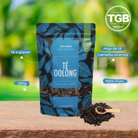 TGB SUPERFOODS | Té Oolong | 100% Puro | Té Azul Premium | Infusión Natural | Vegano, Gluten Free, Sin Azúcares | Vitamina C y Hierro | Regula la Digestión, Antiinflamatorio | Contenido 250g