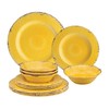 UPware 12 Piece Crackle Melamine Dinnerware Sets, Outdoor Dishes Set,