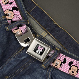 Buckle-Down Belts Buckle-down Seatbelt Minnie Mouse Dy093 Belt, Multicolor, 1.5 Wide - 24-38 Inches in Length US