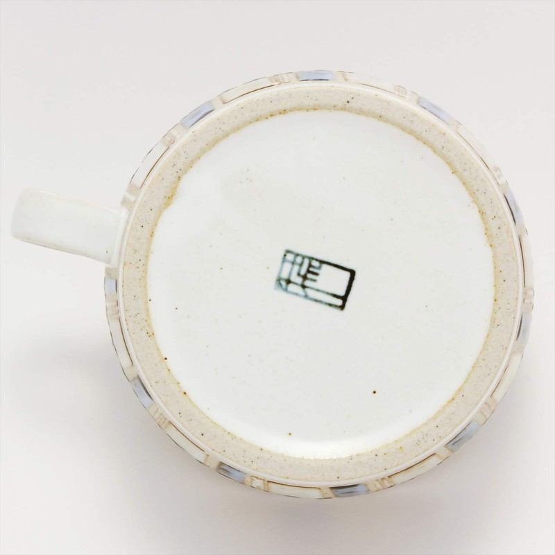 Kowa Pottery Hasami Ware Soup Cup Tile Art Blue