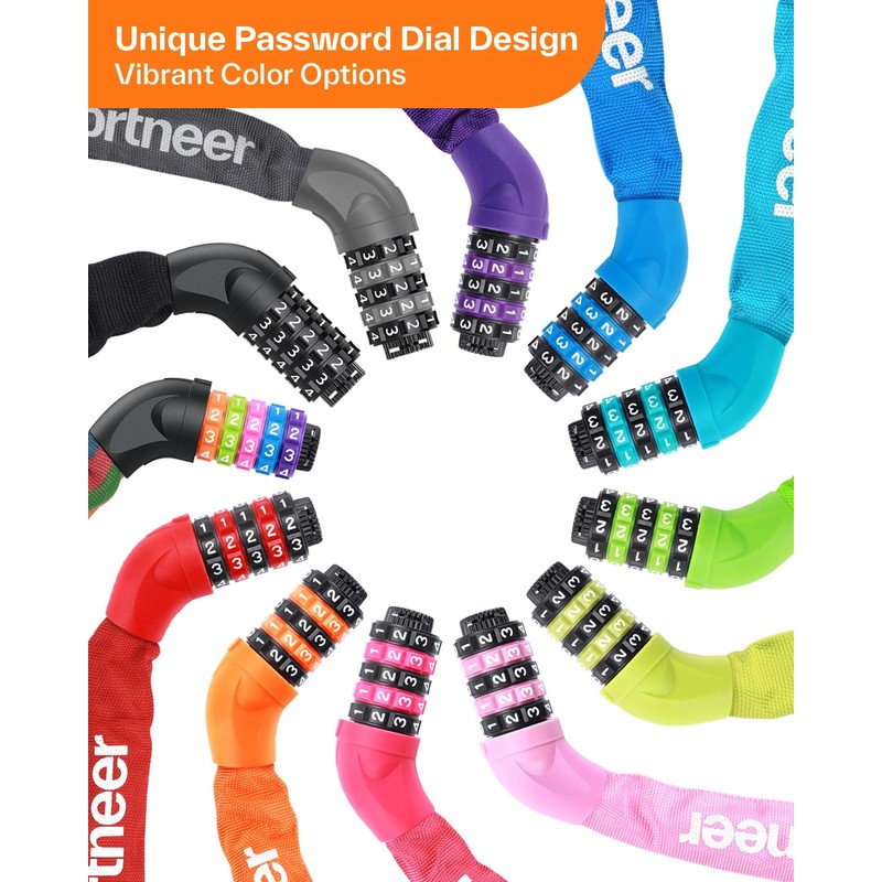 Sportneer Bike Lock: 5 Digit Combination High Security Anti Theft