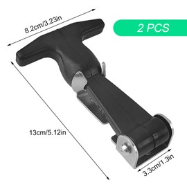 Pack of 2 Rubber Hood Holders, Elastic Shock Absorption, Tension Clasp, Stainless Steel, Flexible T-Handle Buckle, Suitable for Tool Boxes, Trolleys, Vehicle Engines (Black)