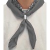 Komonee Tie Neck Ring Loop Clasp Silver Colour With Grey