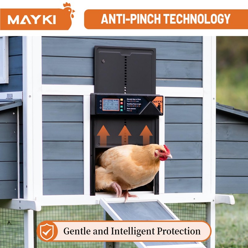 MAYKI Automatic Chicken Coop Door Solar Powered, Accessories Extra-Large with