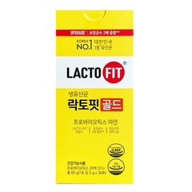 Lactopit Raw Lactobacillus Gold 2g x 30 packets (2) / JJ Mall / 락토핏 생유산균 골드 2g x 30포 2개 / JJ몰