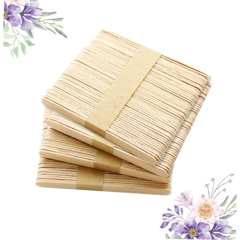 STOBOK 4bag Creative Wooden Insert Sticks Non-Waxed Craft Sticks for