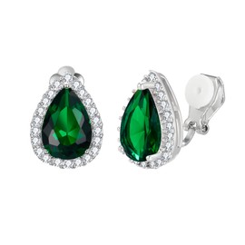 EVER FAITH Women's Full Cubic Zirconia Wedding Teardrop Stud Earrings, Cubic Zirconia, Cubic Zirconia