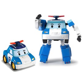 Robocar Poli 4" Transforming Robot - Poli Transforming Car, Police Emergency Vehicle Playset, Preschool STEM Learning Role Play Toy, Perfect Holiday Birthday Gift for Kids 3+