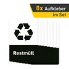 Recycling Sticker Set of 8 Residual Rubbish Bin Rubbish Bin