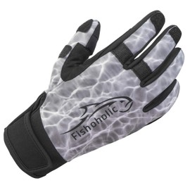 Fishoholic Cold Weather Fishing Gloves w' Super Grip for Men and Women Winter Kayaking Paddling Biking Hiking Rowing or Taking Photos (R) Fishaholic (cw-Glv-Gry-S)