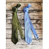 KissTies Boys Tie Olive Green Satin Solid Necktie For Kids