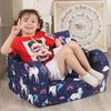 MOMCAYWEX Rainbow Unicorn Kids Sofa, 2-in-1 Kids Couch Fold Out,