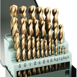 BeHappy 29Pcs Cobalt Drill Bit Set (1/16"-1/2"), M35 HSS, 135 Degree Tip, Twist Jobber Length for Hardened Metal, Stainless Steel, Cast Iron, Wood, and Plastics, with Index Storage Case