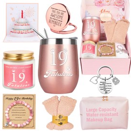 19th Birthday Gifts For Girls, Happy 19th 19 Year Old Girl Birthday Basket Gifts Box for Best Friends Female Daughter Sister Her Girlfriend Coworker Bestie Women Birthday Unique