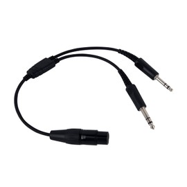 WODASEN Aviation Headset Adapter for Airbus XLR 5 Pin Head to GA Dual Plugs Connector
