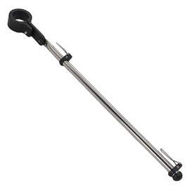 MARINE CITY 304 Grade Stainless Steel Sturdy Rail Mount Flag Staff Pole with Adjustable Rail Clamp for US Flag (Without Flag)
