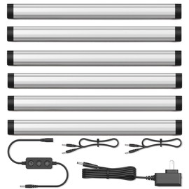 GETINLIGHT 12-inch Plug-in LED Under Counter Lights for Kitchen, Day Light 5000K, Pack of 6, IN-0110-26-SN-5K