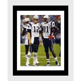 Framed Tom Brady and Randy Moss - New England Football - Autograph Replica Print (Black, 16x20)