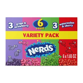 NERDS Candy Dual Variety Pack - Grape & Strawberry, Watermelon & Cherry
